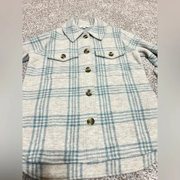 Madewell Boiled Wool Shirt-Jacket Plaid 100% Wool Over Size Shacket Size XS - Picture 5 of 11